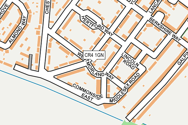 CR4 1GN map - OS OpenMap – Local (Ordnance Survey)