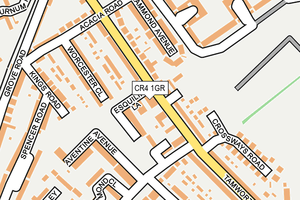 CR4 1GR map - OS OpenMap – Local (Ordnance Survey)