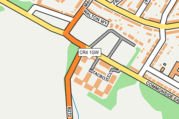 CR4 1GW map - OS OpenMap – Local (Ordnance Survey)