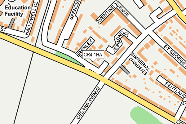 CR4 1HA map - OS OpenMap – Local (Ordnance Survey)