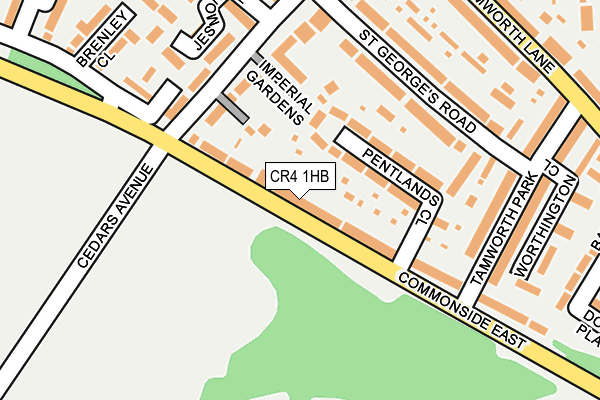 CR4 1HB map - OS OpenMap – Local (Ordnance Survey)