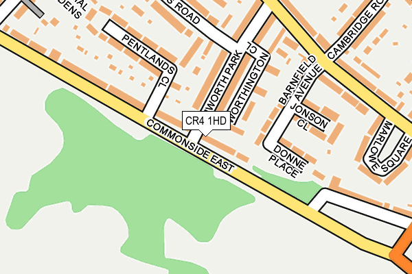 CR4 1HD map - OS OpenMap – Local (Ordnance Survey)