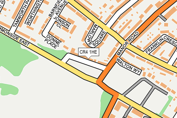 CR4 1HE map - OS OpenMap – Local (Ordnance Survey)