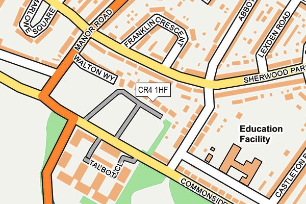 CR4 1HF map - OS OpenMap – Local (Ordnance Survey)