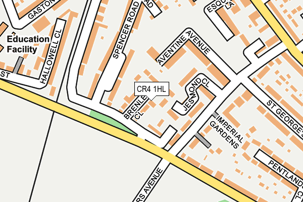 CR4 1HL map - OS OpenMap – Local (Ordnance Survey)