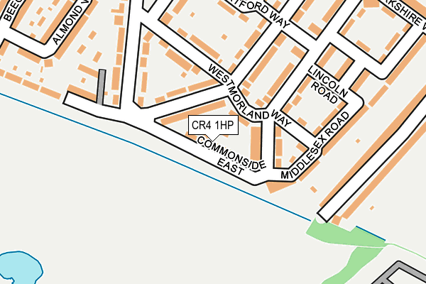 CR4 1HP map - OS OpenMap – Local (Ordnance Survey)