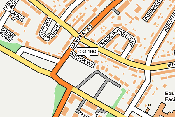 CR4 1HQ map - OS OpenMap – Local (Ordnance Survey)