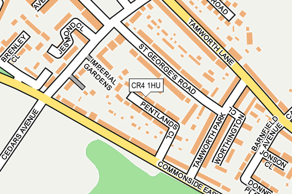 CR4 1HU map - OS OpenMap – Local (Ordnance Survey)