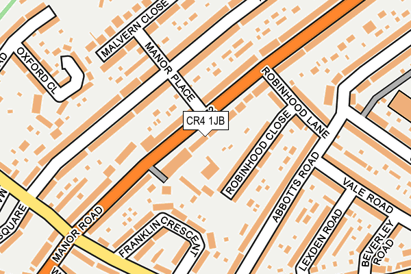 CR4 1JB map - OS OpenMap – Local (Ordnance Survey)