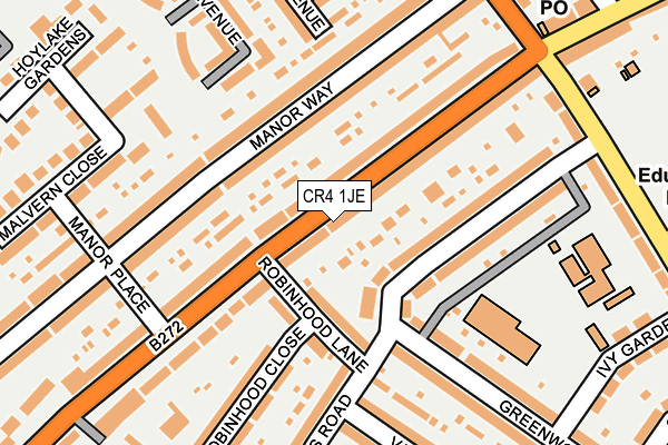 CR4 1JE map - OS OpenMap – Local (Ordnance Survey)