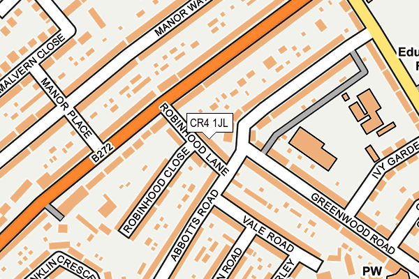 CR4 1JL map - OS OpenMap – Local (Ordnance Survey)