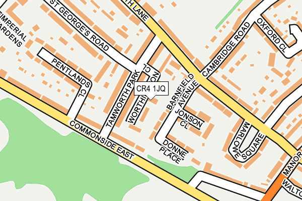 CR4 1JQ map - OS OpenMap – Local (Ordnance Survey)