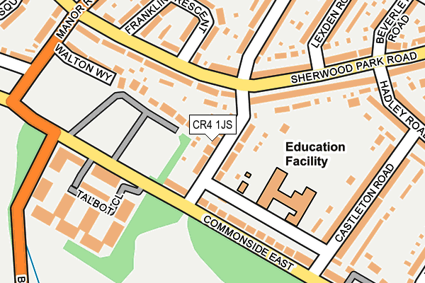 CR4 1JS map - OS OpenMap – Local (Ordnance Survey)