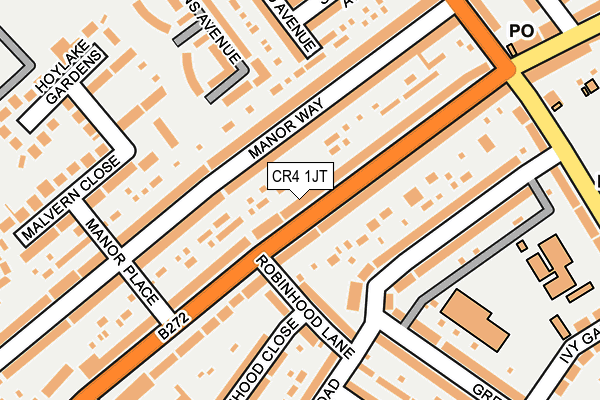 CR4 1JT map - OS OpenMap – Local (Ordnance Survey)