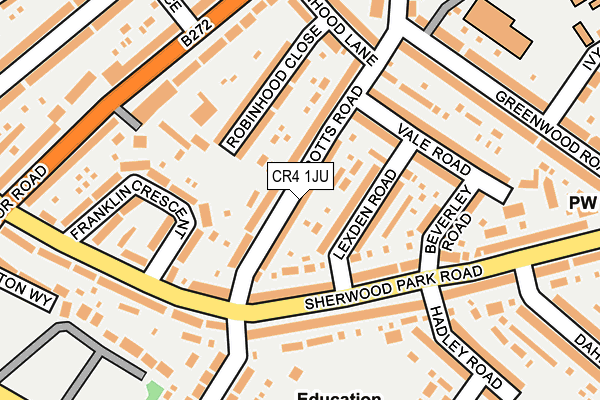 CR4 1JU map - OS OpenMap – Local (Ordnance Survey)