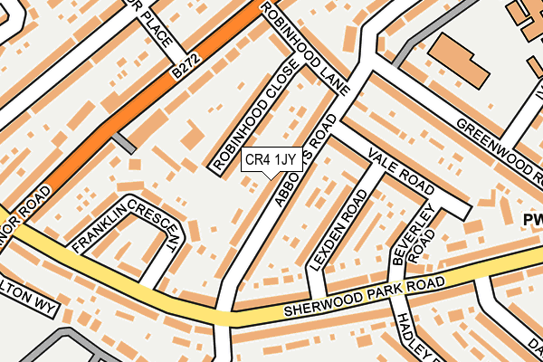 CR4 1JY map - OS OpenMap – Local (Ordnance Survey)