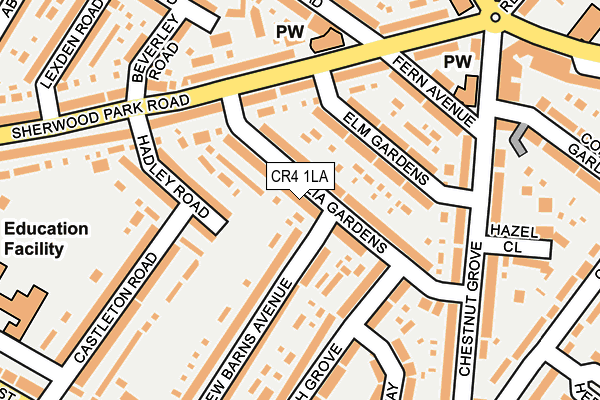 CR4 1LA map - OS OpenMap – Local (Ordnance Survey)