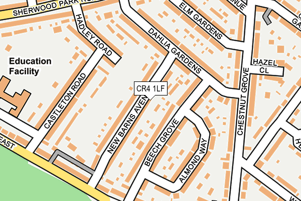 CR4 1LF map - OS OpenMap – Local (Ordnance Survey)