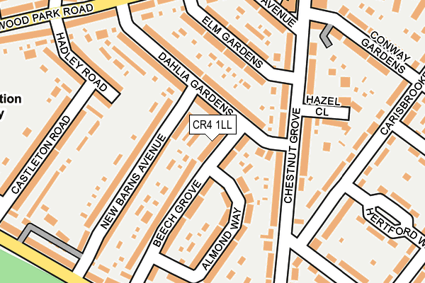 CR4 1LL map - OS OpenMap – Local (Ordnance Survey)