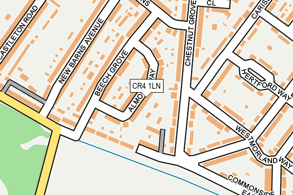 CR4 1LN map - OS OpenMap – Local (Ordnance Survey)
