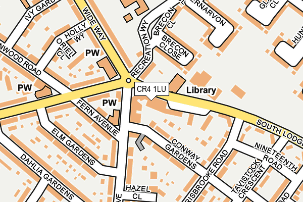 CR4 1LU map - OS OpenMap – Local (Ordnance Survey)