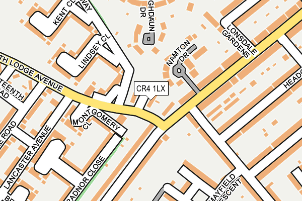 CR4 1LX map - OS OpenMap – Local (Ordnance Survey)