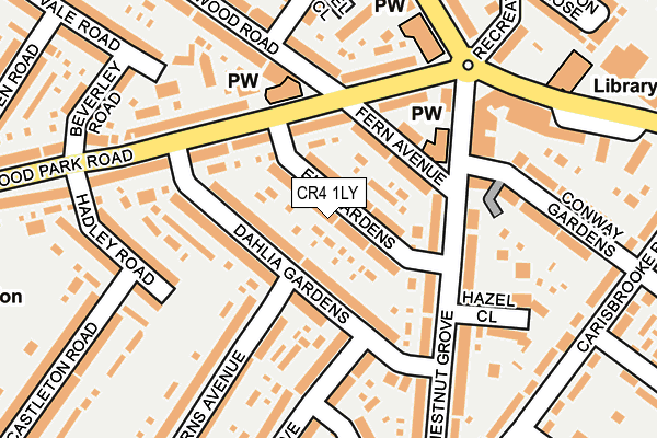 CR4 1LY map - OS OpenMap – Local (Ordnance Survey)