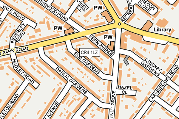 CR4 1LZ map - OS OpenMap – Local (Ordnance Survey)