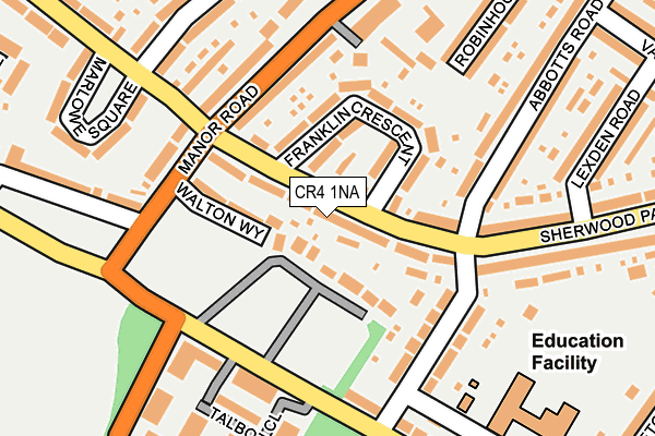 CR4 1NA map - OS OpenMap – Local (Ordnance Survey)