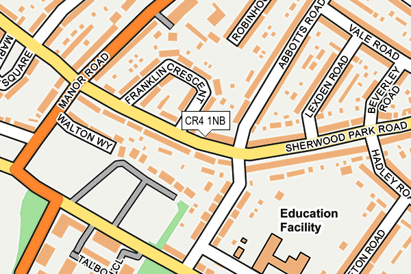 CR4 1NB map - OS OpenMap – Local (Ordnance Survey)