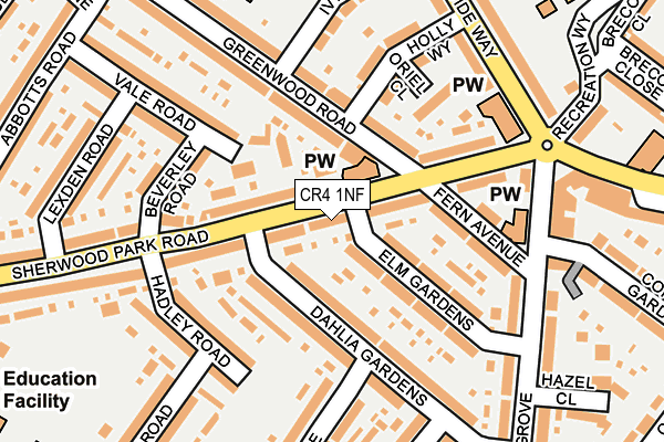 CR4 1NF map - OS OpenMap – Local (Ordnance Survey)