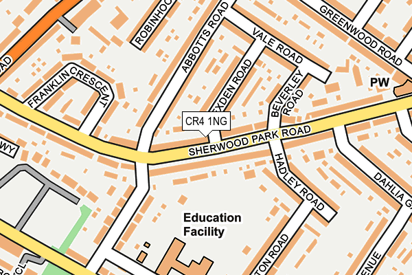 CR4 1NG map - OS OpenMap – Local (Ordnance Survey)