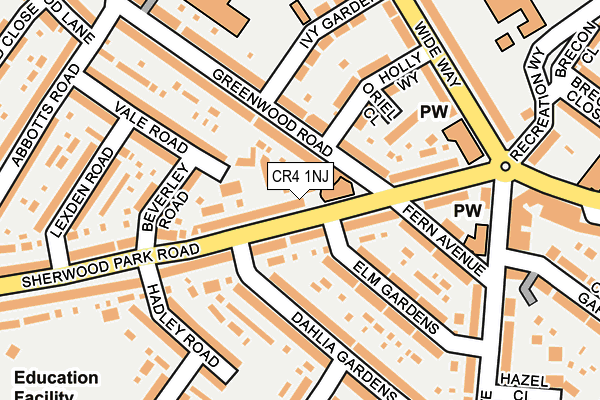 CR4 1NJ map - OS OpenMap – Local (Ordnance Survey)