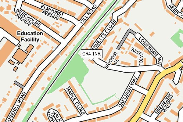 CR4 1NR map - OS OpenMap – Local (Ordnance Survey)