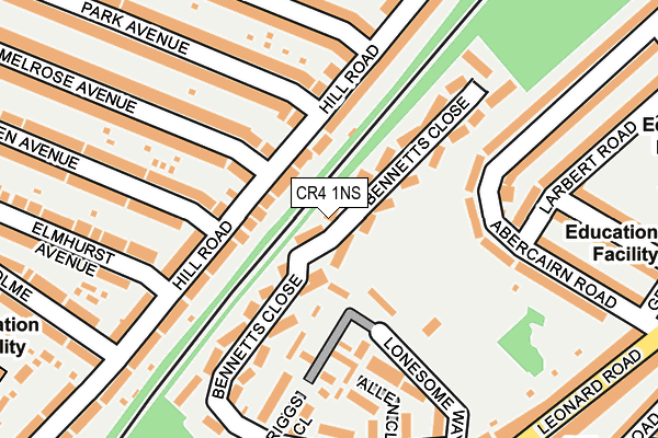 CR4 1NS map - OS OpenMap – Local (Ordnance Survey)