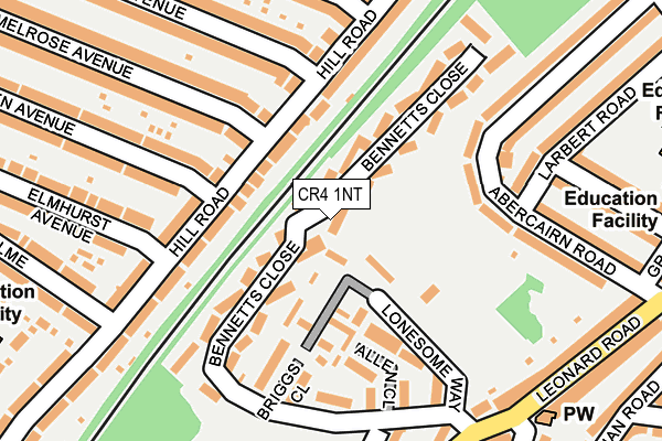 CR4 1NT map - OS OpenMap – Local (Ordnance Survey)
