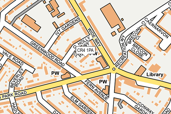 CR4 1PA map - OS OpenMap – Local (Ordnance Survey)