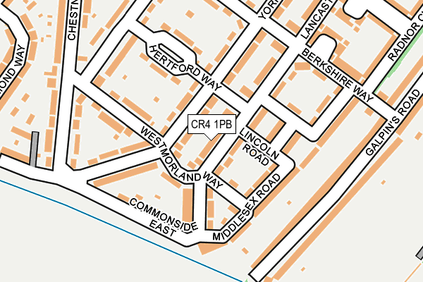 CR4 1PB map - OS OpenMap – Local (Ordnance Survey)