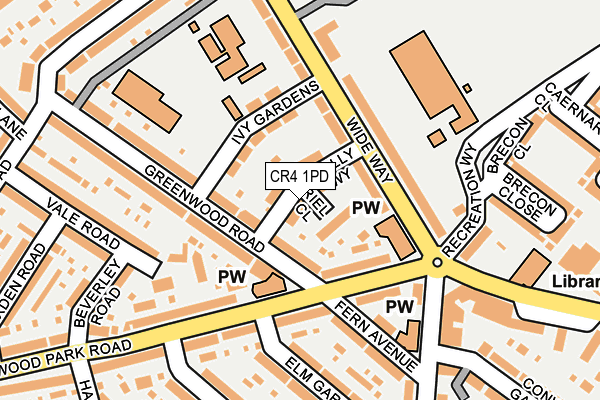 CR4 1PD map - OS OpenMap – Local (Ordnance Survey)