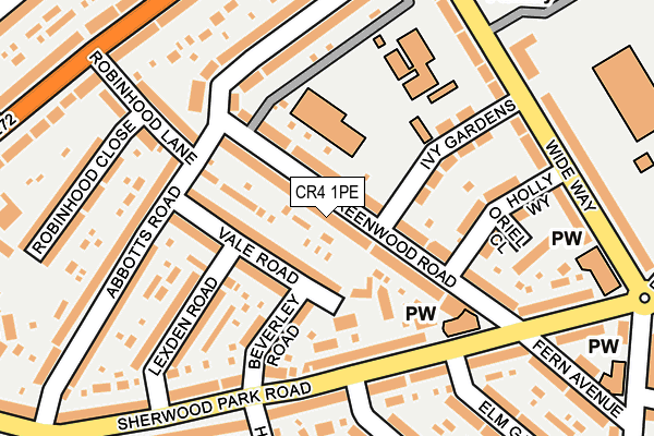 CR4 1PE map - OS OpenMap – Local (Ordnance Survey)