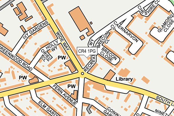 CR4 1PG map - OS OpenMap – Local (Ordnance Survey)