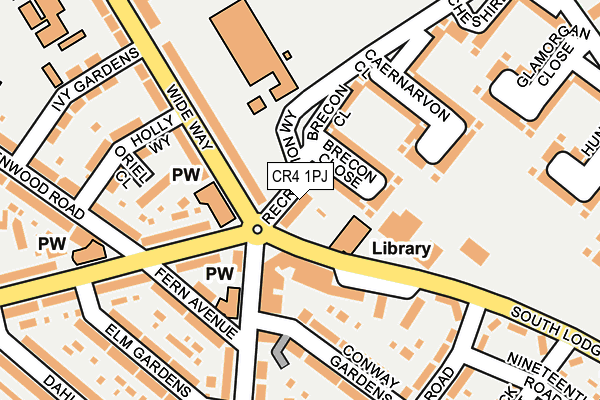 CR4 1PJ map - OS OpenMap – Local (Ordnance Survey)