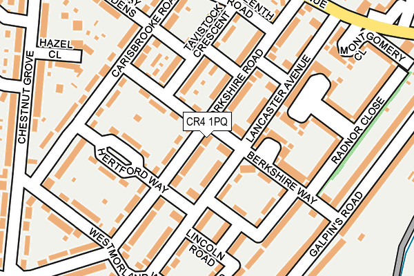 CR4 1PQ map - OS OpenMap – Local (Ordnance Survey)