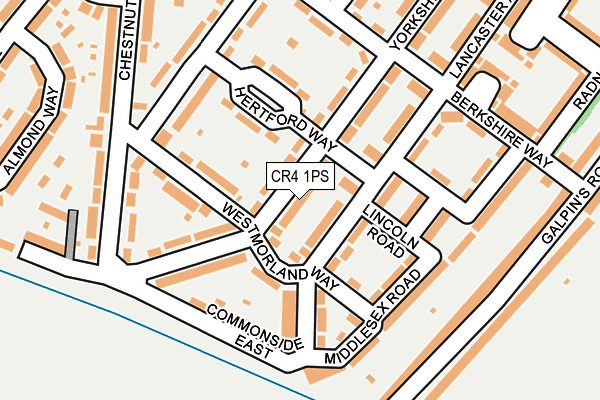 CR4 1PS map - OS OpenMap – Local (Ordnance Survey)