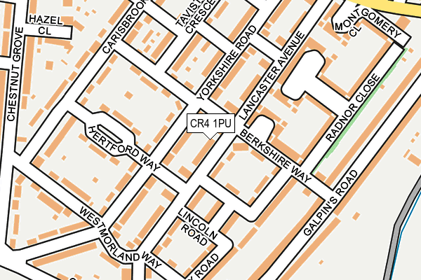 CR4 1PU map - OS OpenMap – Local (Ordnance Survey)