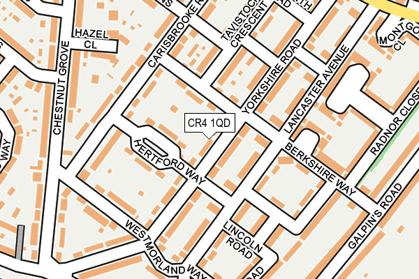 CR4 1QD map - OS OpenMap – Local (Ordnance Survey)