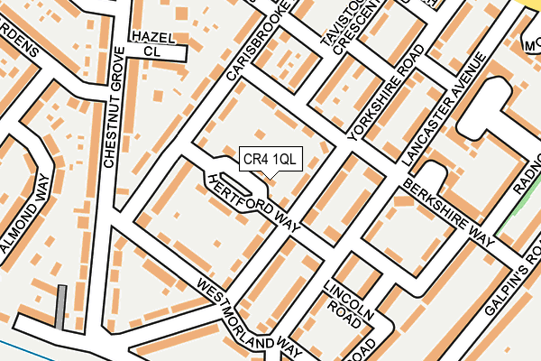 CR4 1QL map - OS OpenMap – Local (Ordnance Survey)