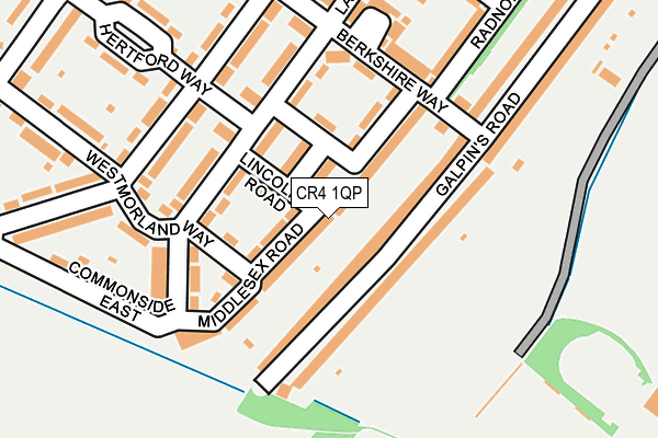 CR4 1QP map - OS OpenMap – Local (Ordnance Survey)