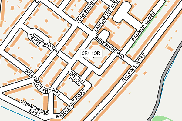 CR4 1QR map - OS OpenMap – Local (Ordnance Survey)