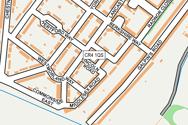 CR4 1QS map - OS OpenMap – Local (Ordnance Survey)